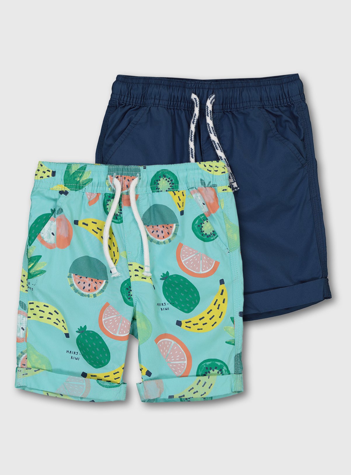 Fruit Print & Navy Poplin Shorts 2 Pack Review