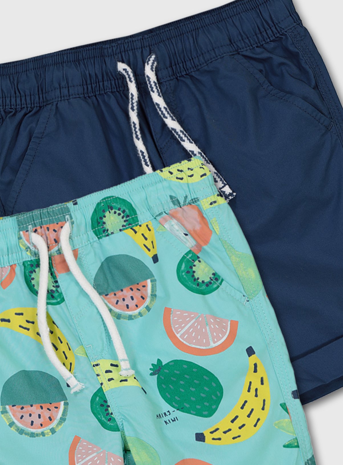 Fruit Print & Navy Poplin Shorts 2 Pack Review