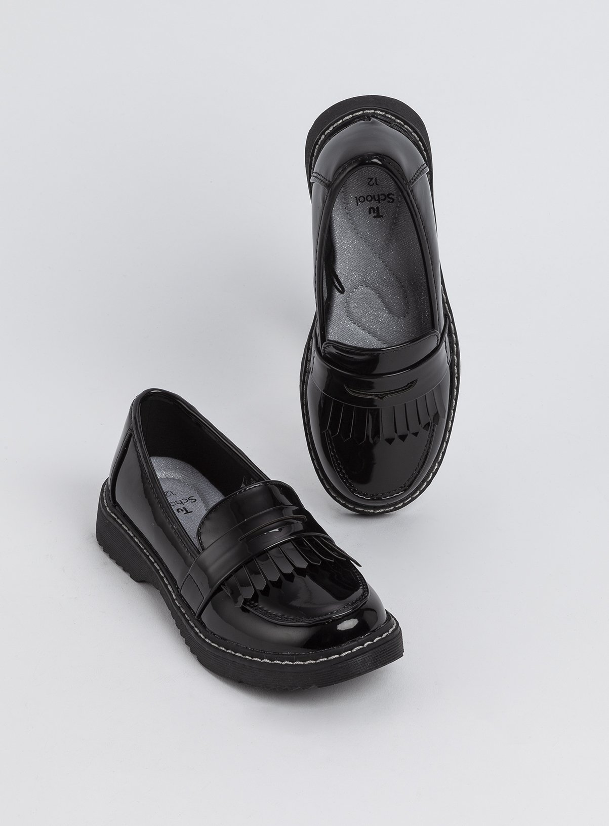 girls patent loafers