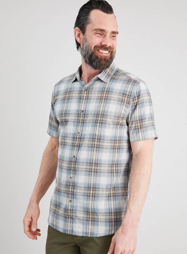 Multi Check Regular Fit Short Sleeve Shirt - M