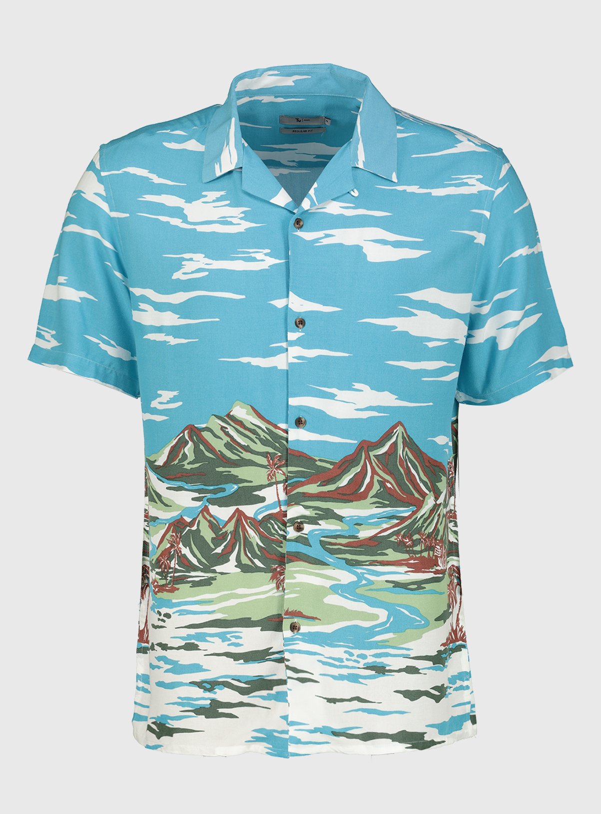 Blue Hawaiian Print Regular Fit Shirt Review