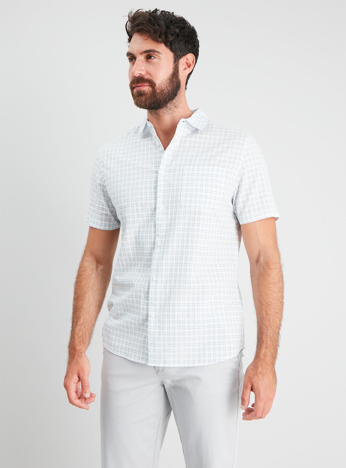 White Check Regular Fit Short Sleeve Shirt Review