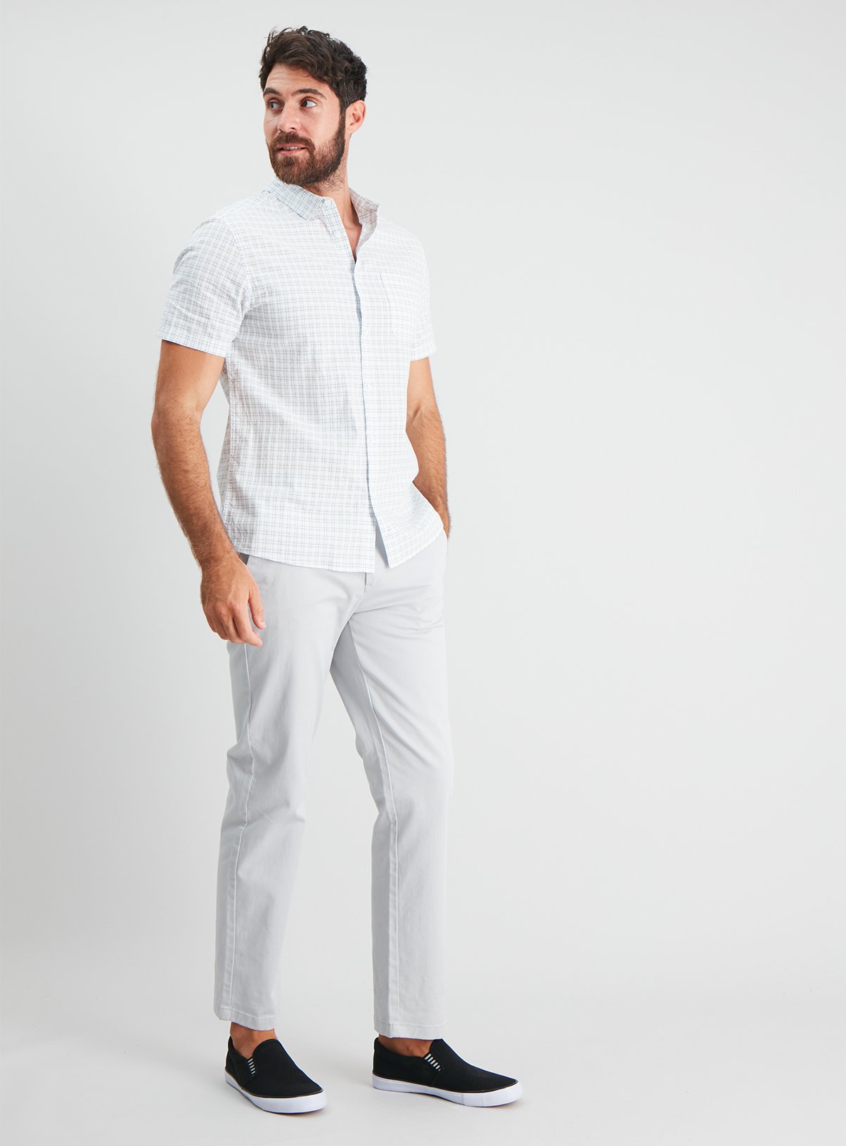 White Check Regular Fit Short Sleeve Shirt Review