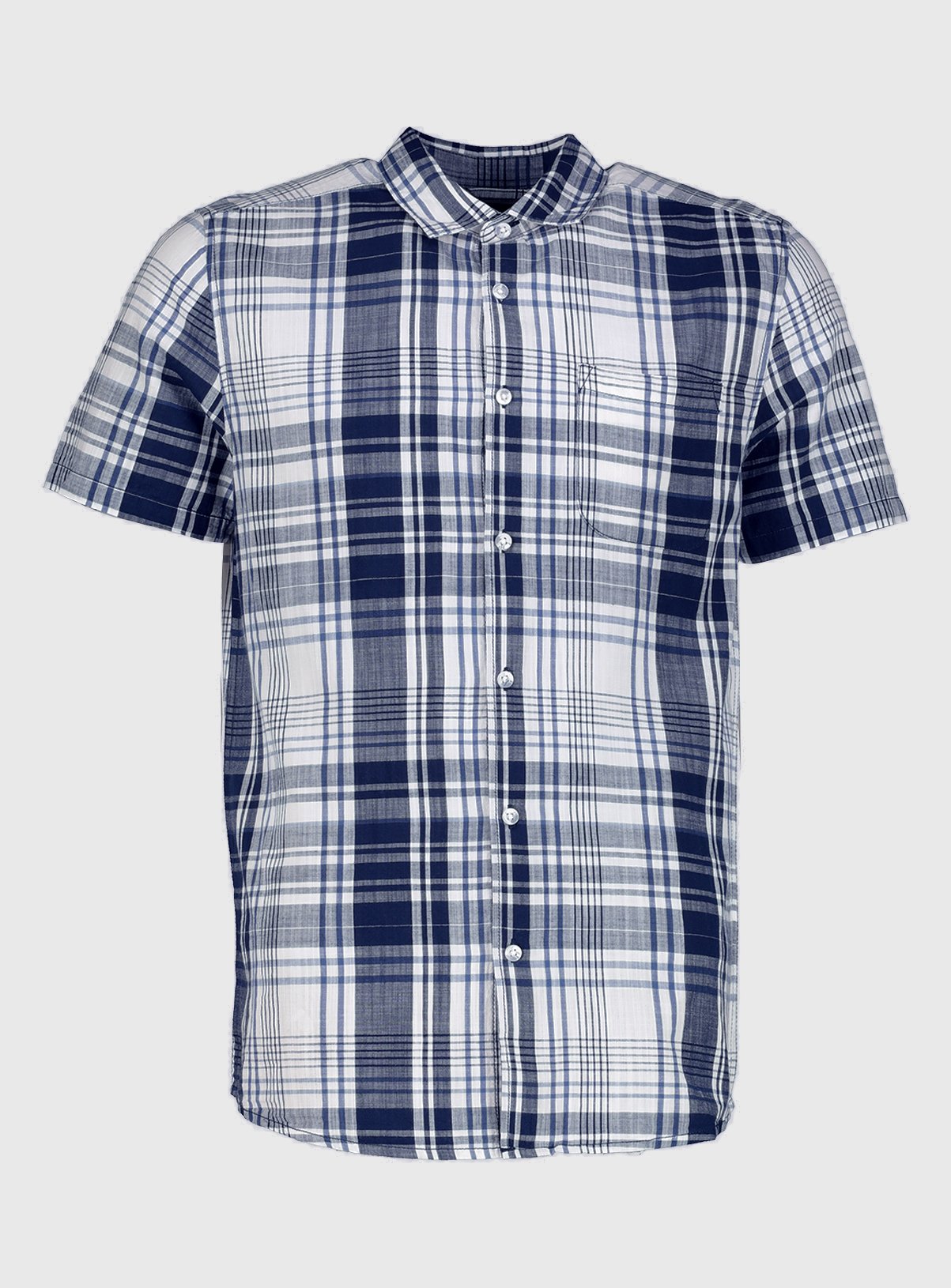 Blue & White Check Regular Fit Short Sleeve Shirt Review