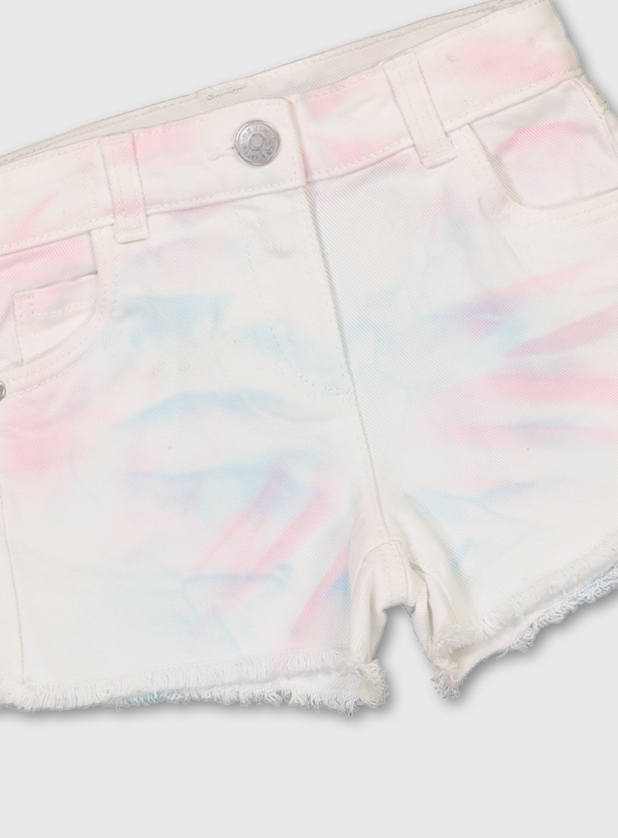 White Denim Tie Dye Shorts Review