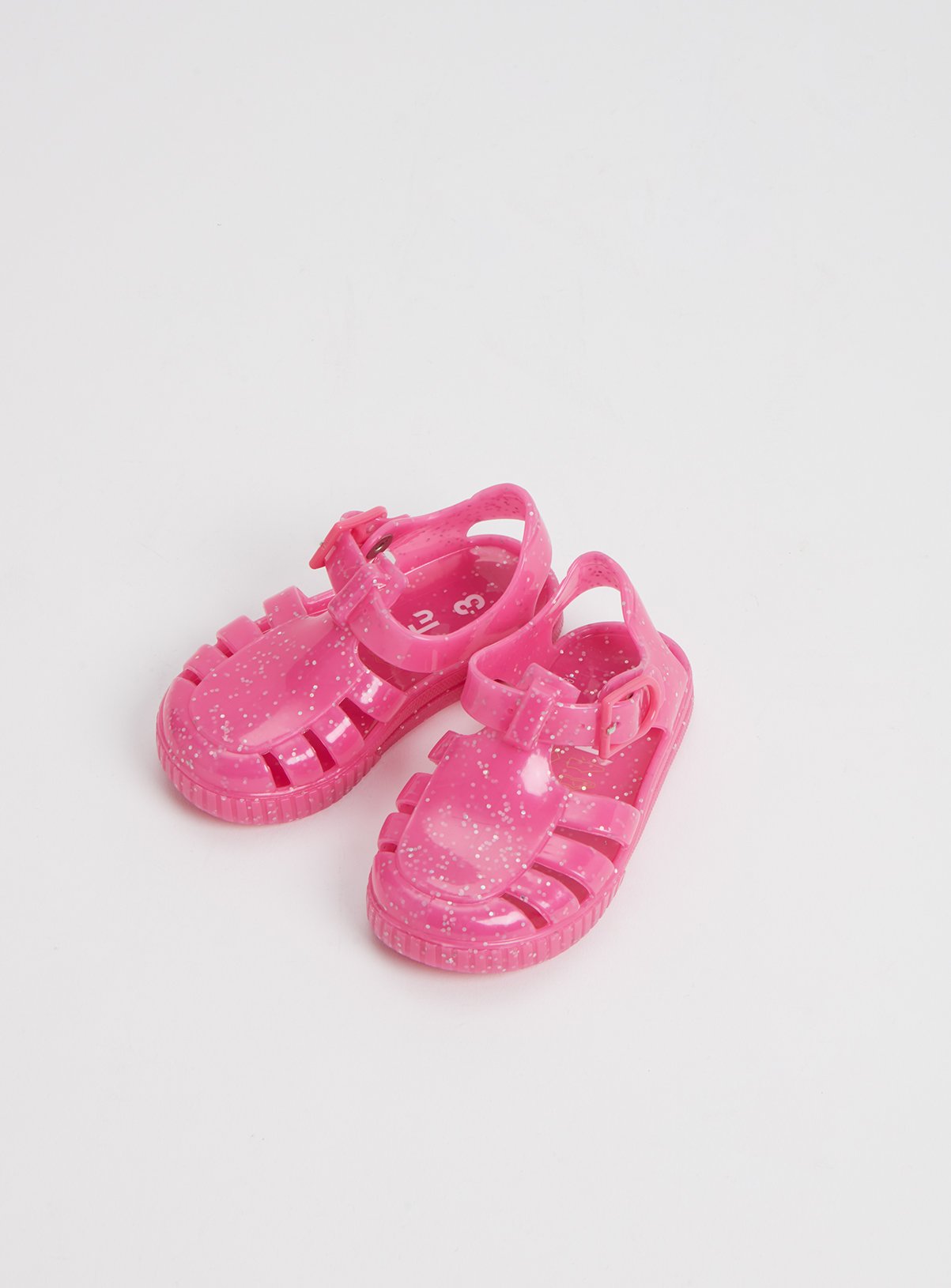 pink glitter jelly shoes