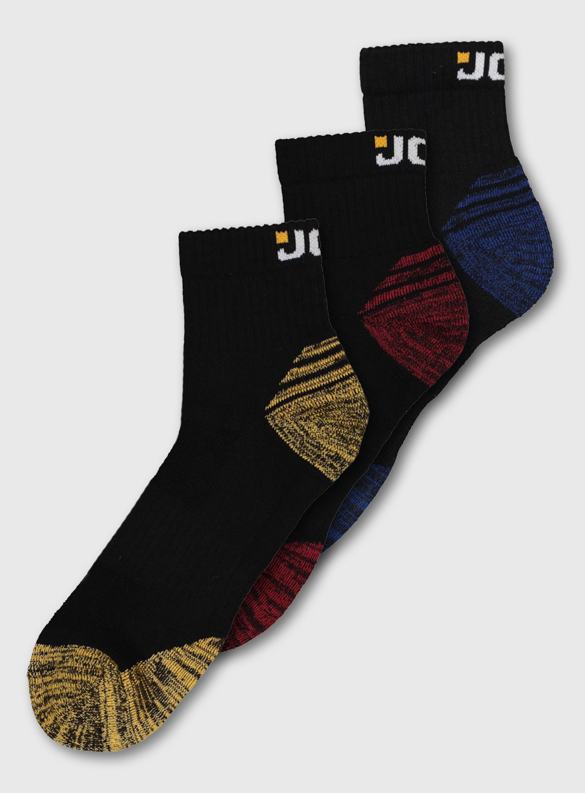 JCB Black & Multi Low Cut Technical Socks 3 Pack Review