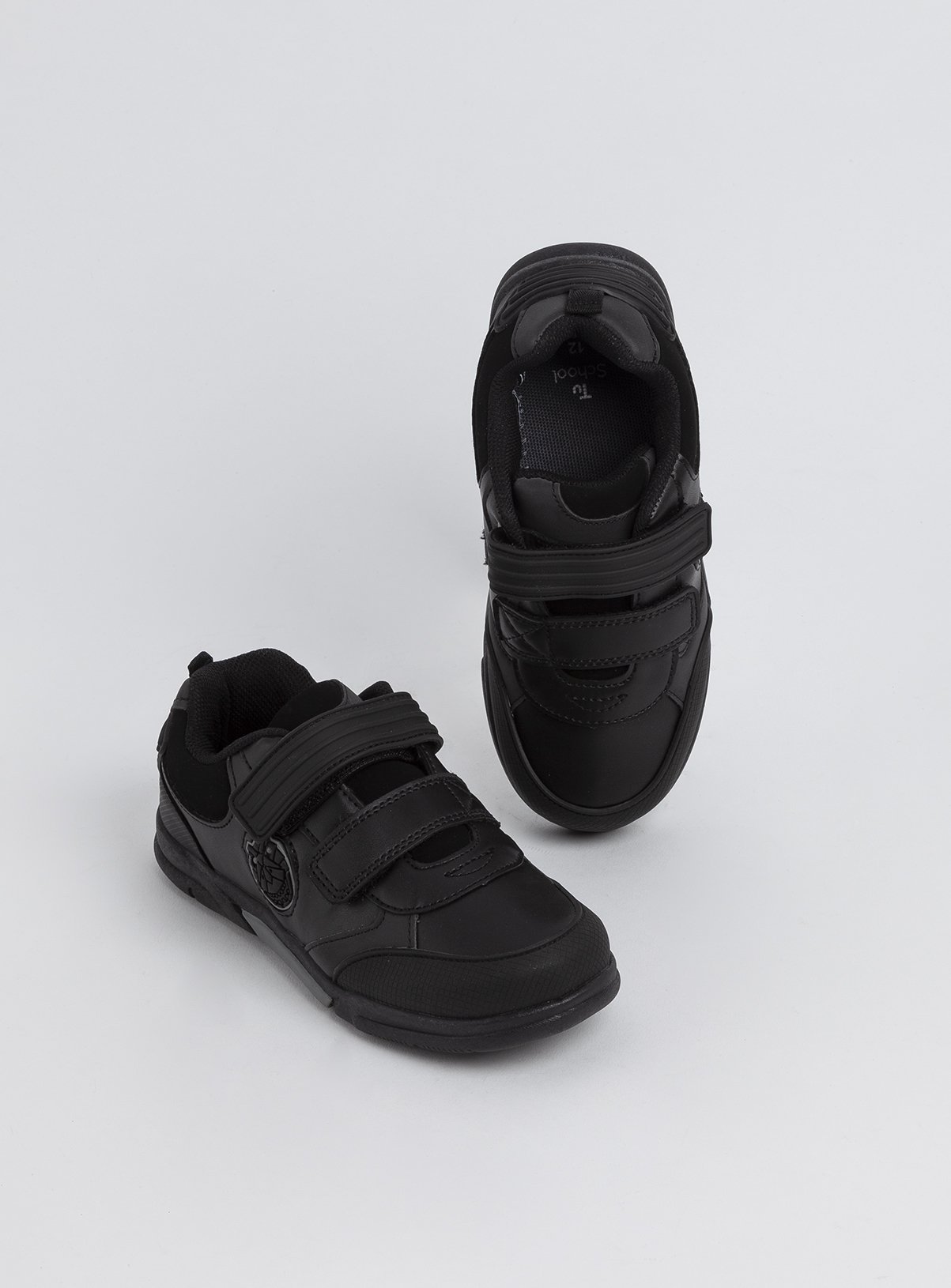 infant black school trainers