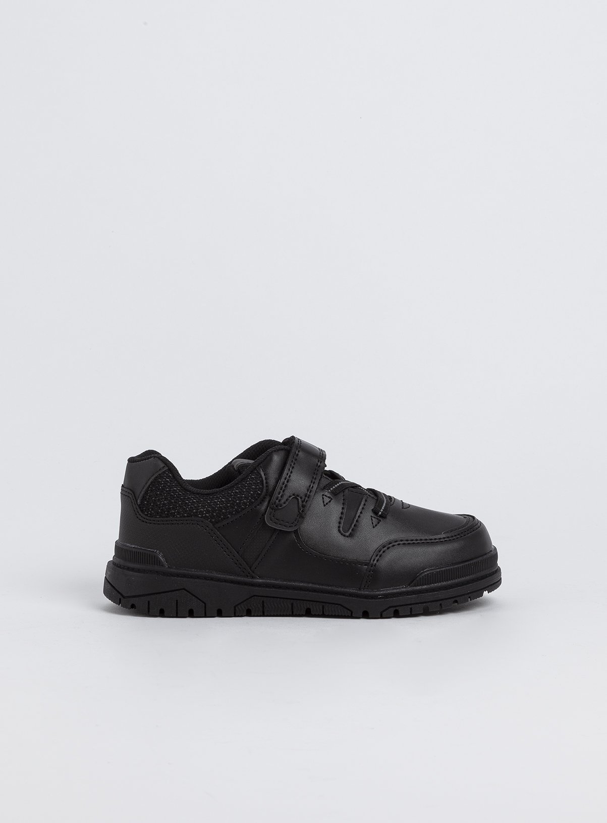 infant black school trainers