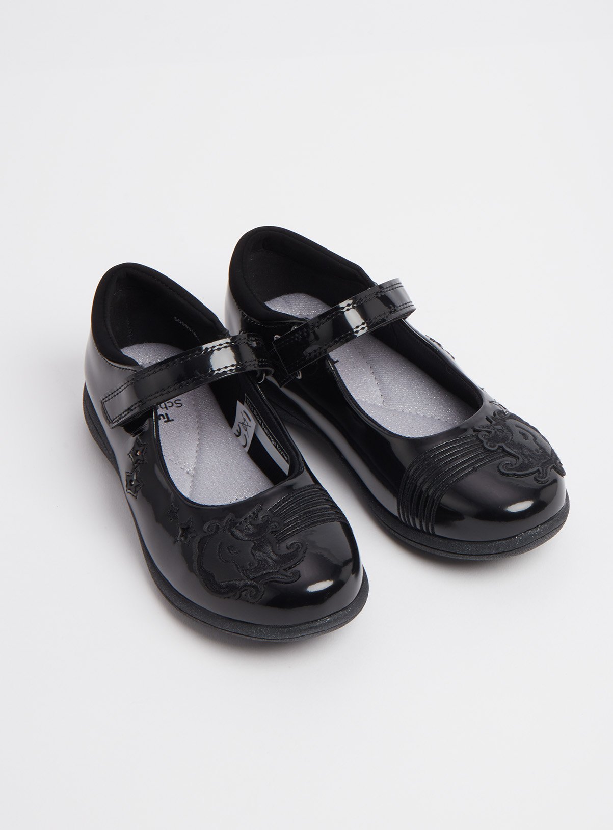 wide fit girls school shoes