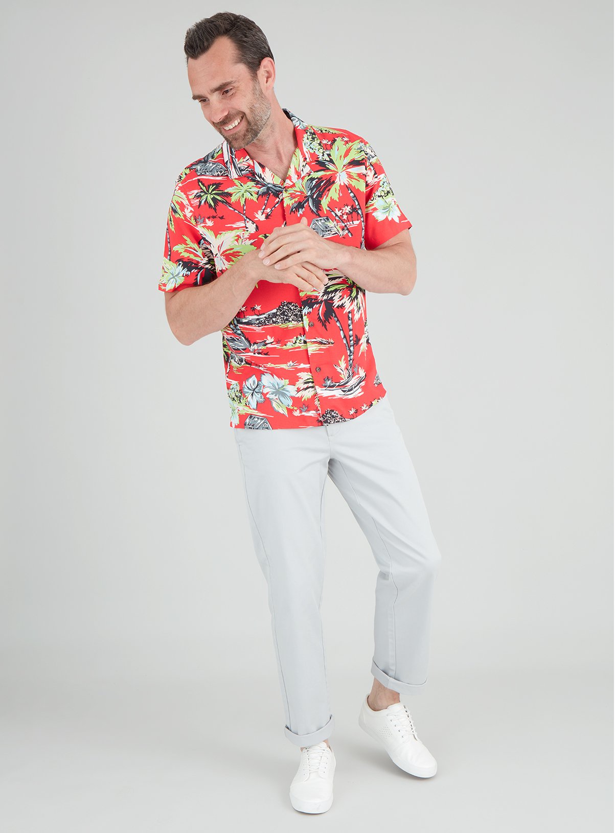 Red Hawaiian Print Regular Fit Shirt Review