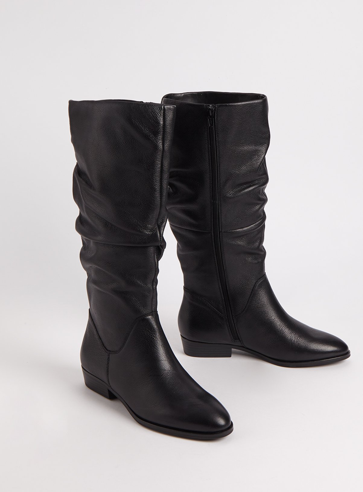 Sole Comfort Black Leather Slouch Boots Review