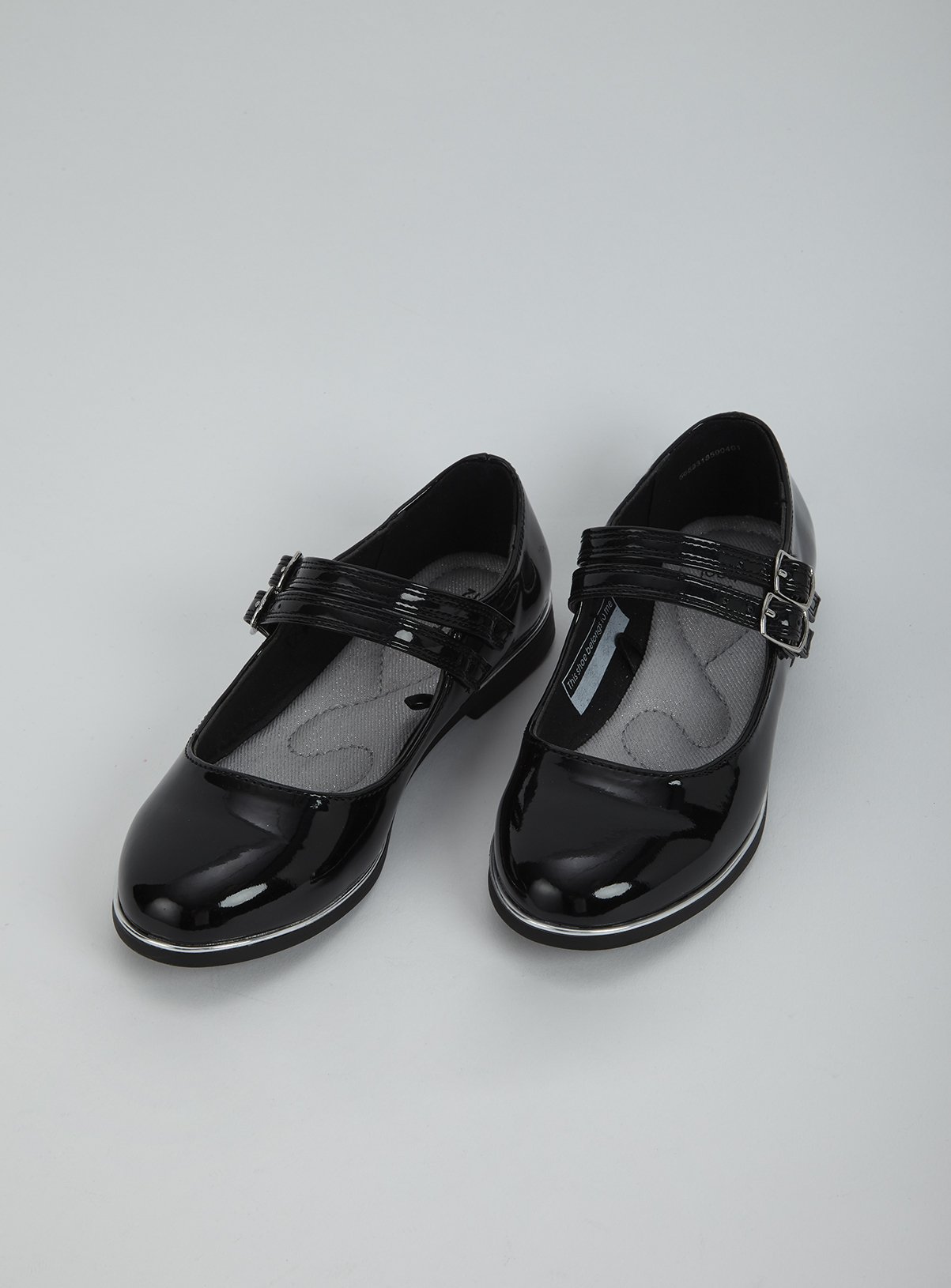 girls black patent mary janes