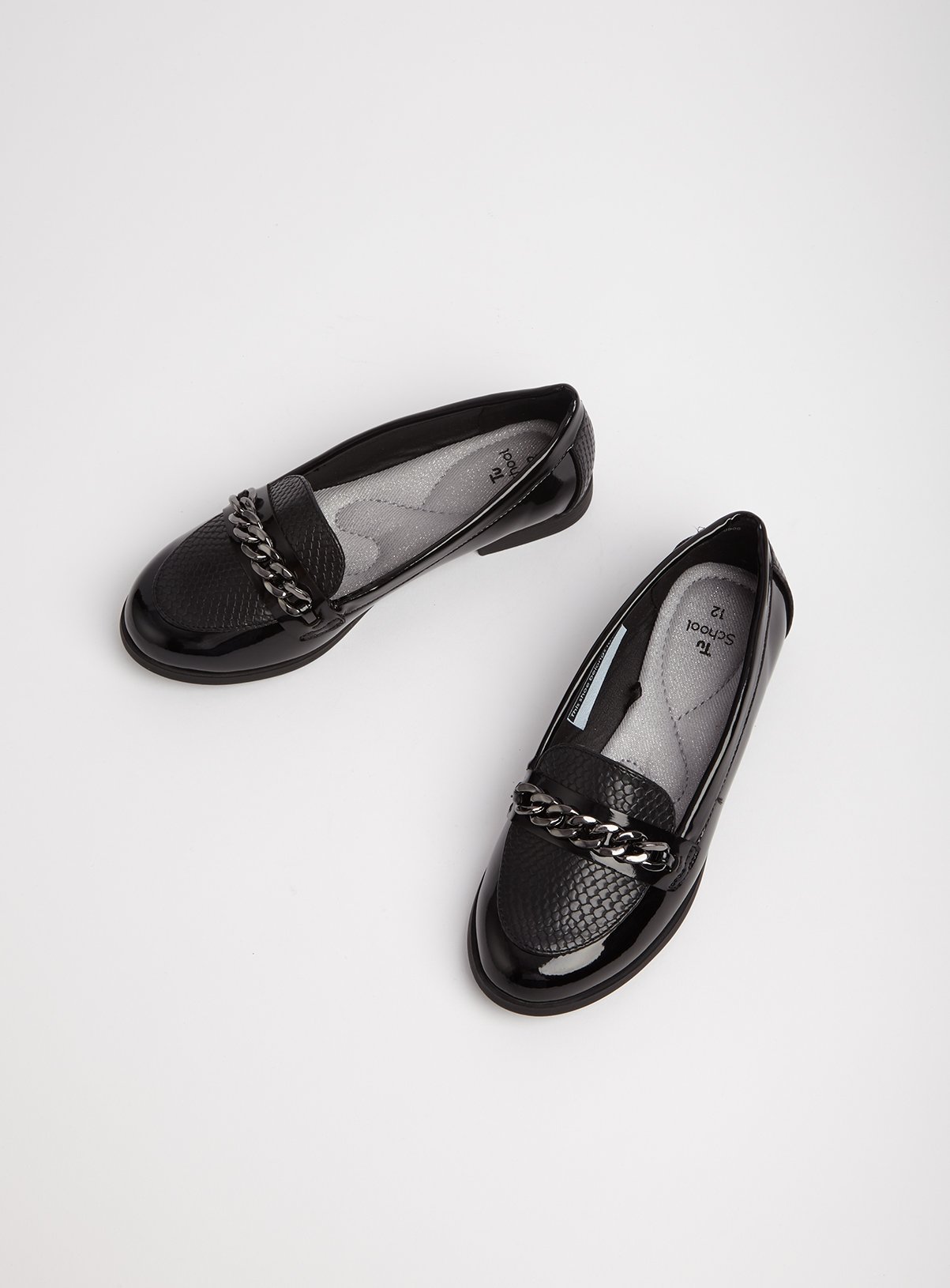 girls black loafer shoes