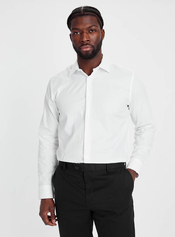 White Regular Fit Non Iron Shirt 14