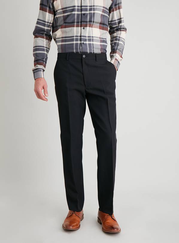 Black Regular Fit Smart Trousers - W34 L29