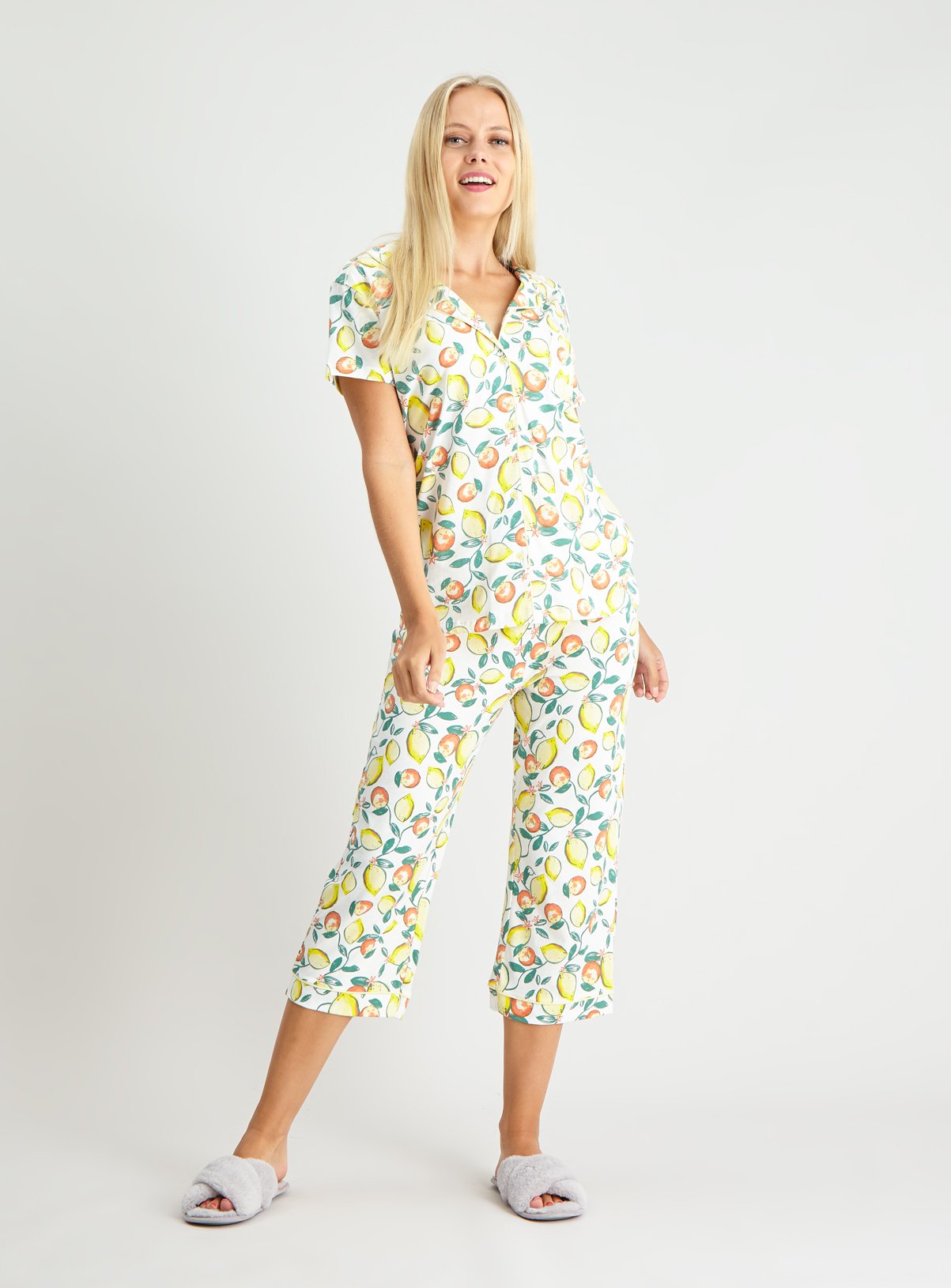 Lemon Print Cropped Leg Pyjamas Review