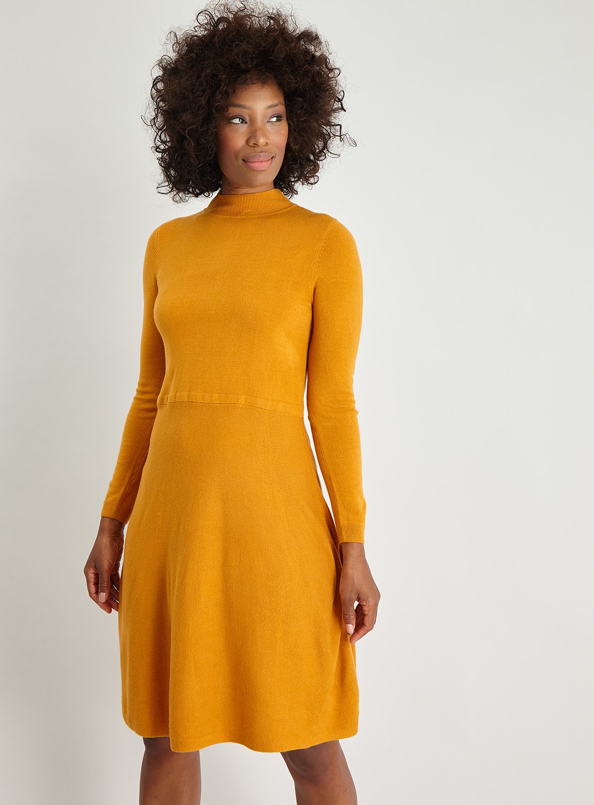 orange long sleeve dress