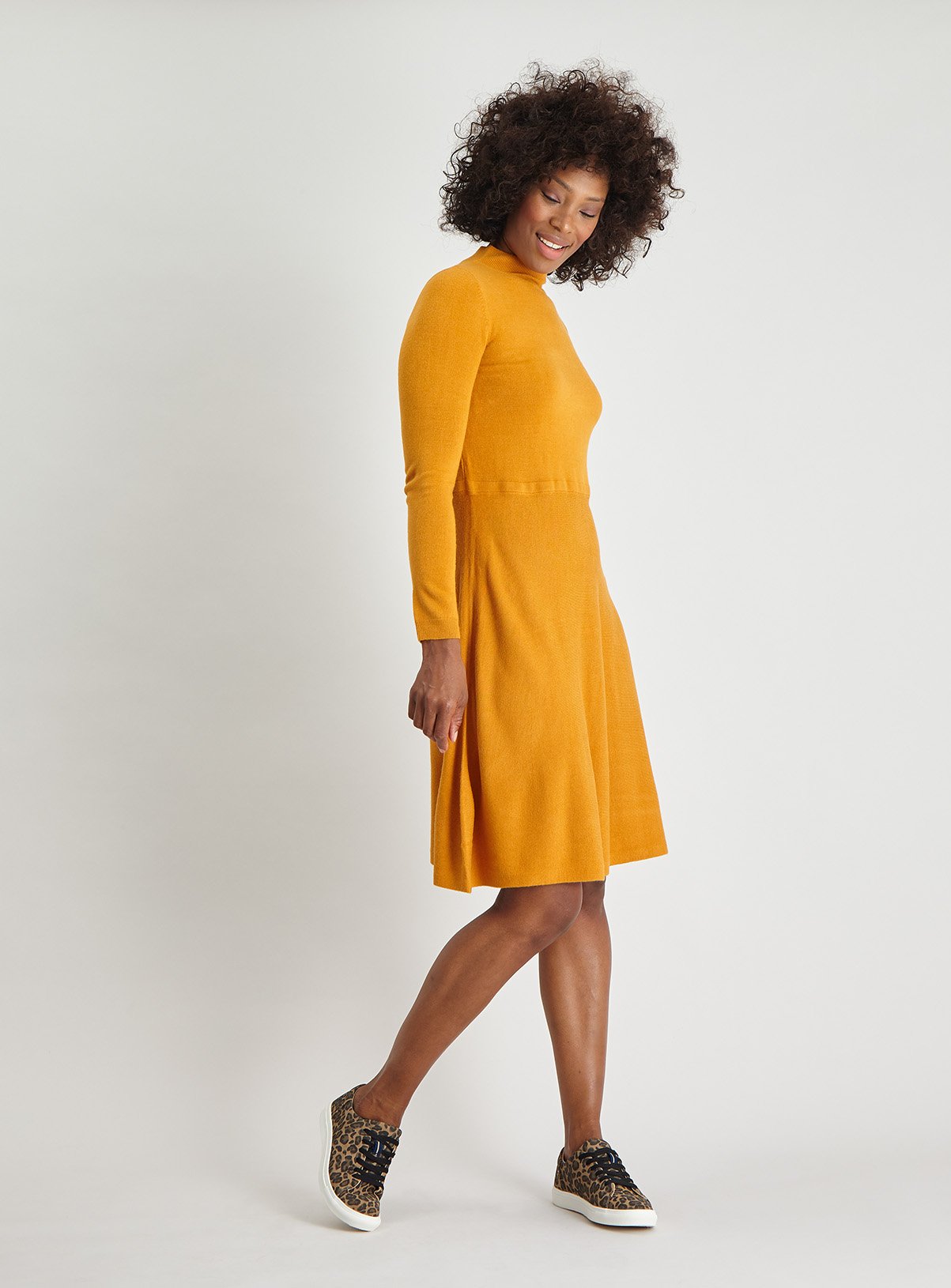 Orange Long Sleeve Soft Touch Jumper Dress Review