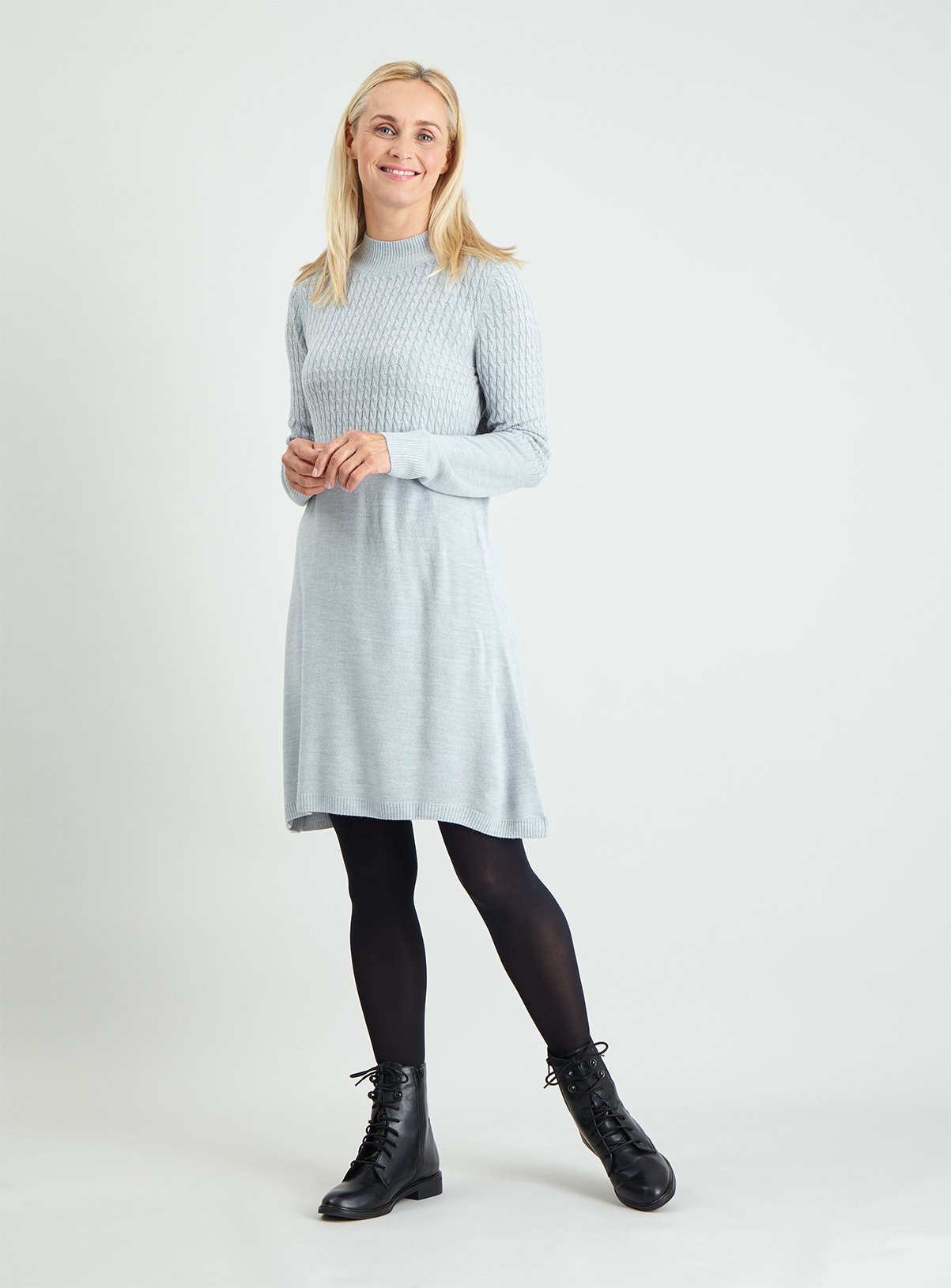 Grey Cable Yolk Soft Touch Jumper Dress Review