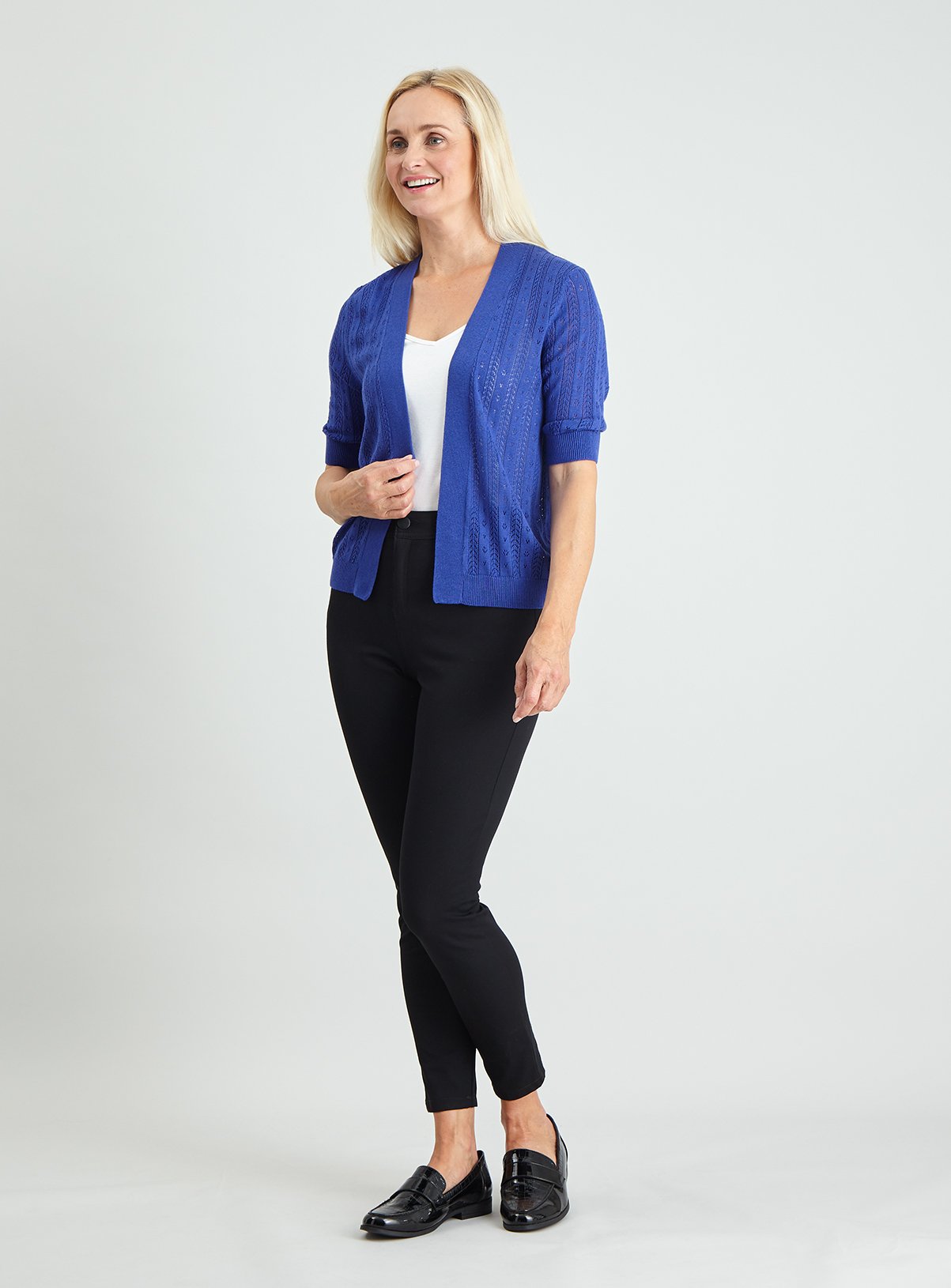 Blue Pointelle Cardigan Review