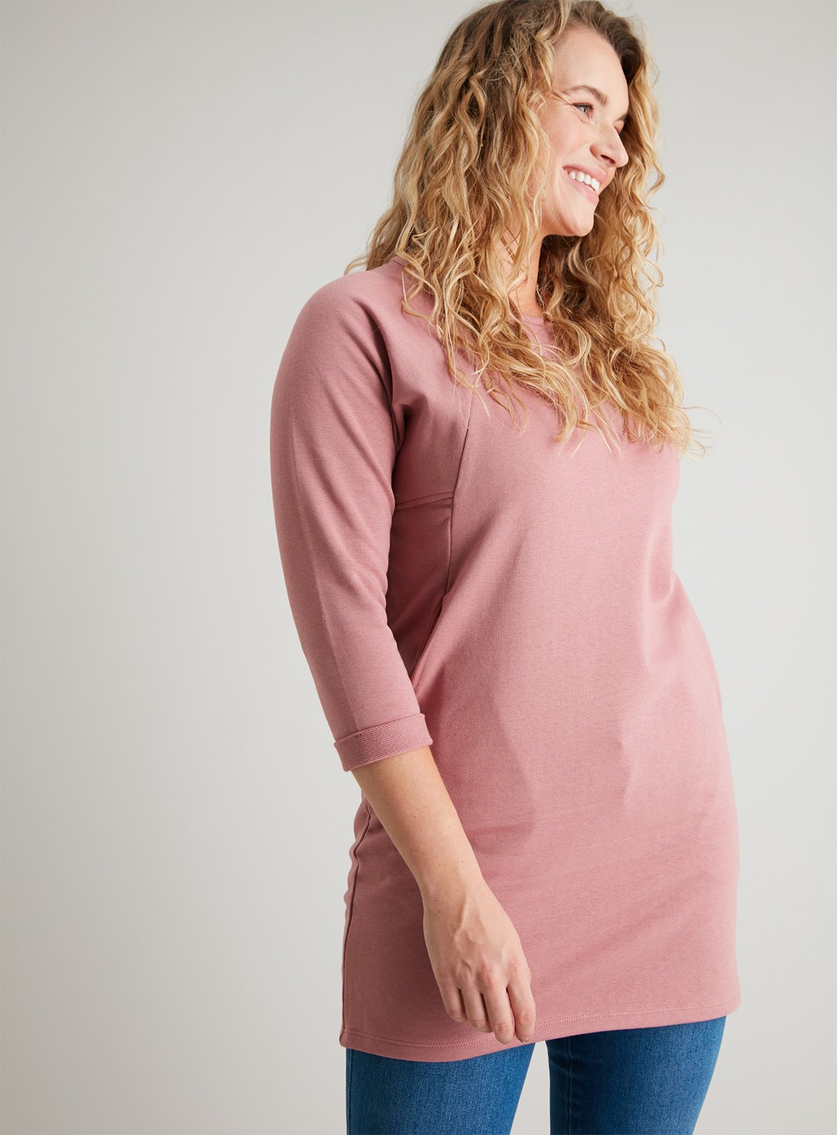 pink tunic sweatshirt