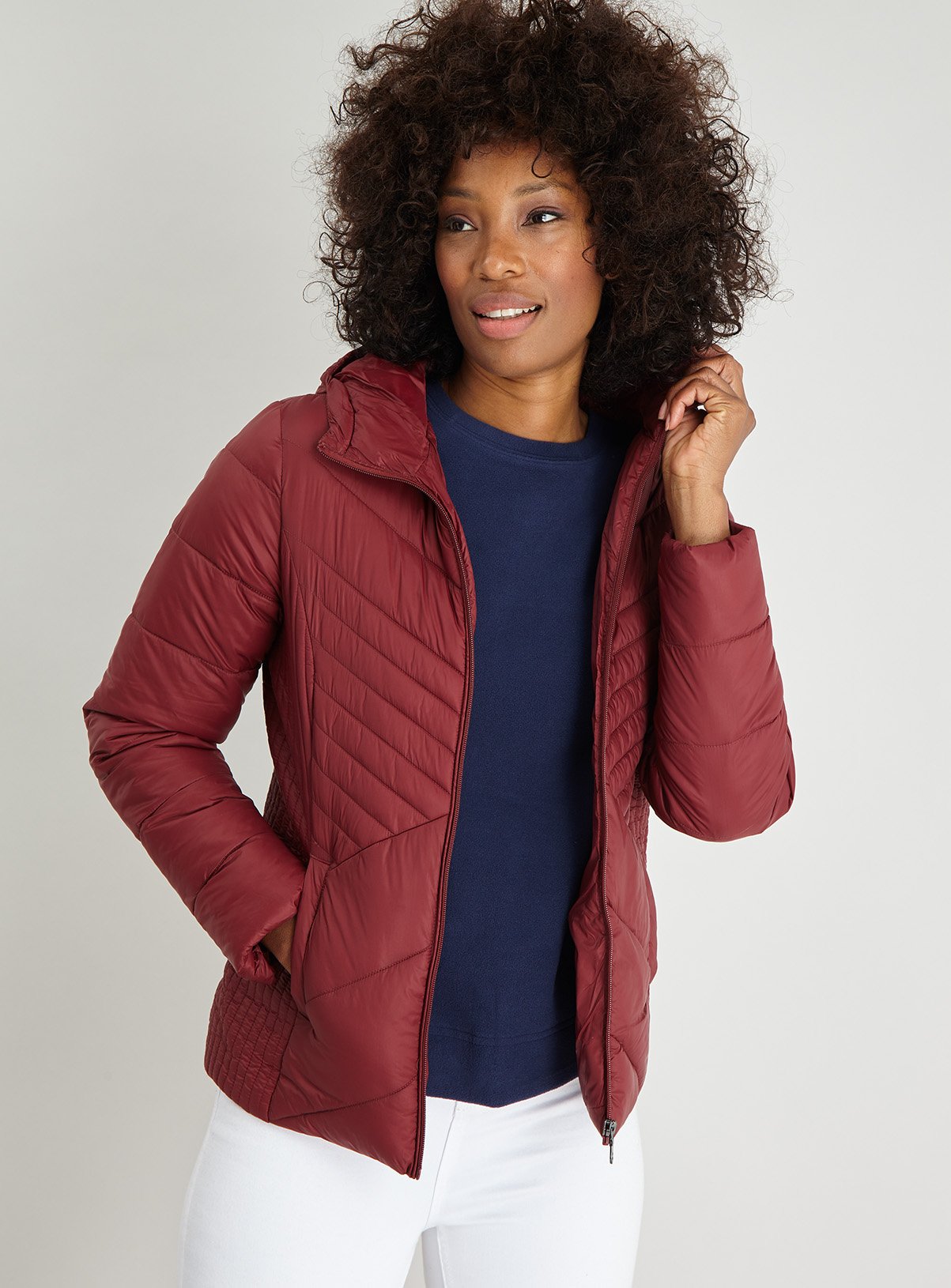 Dark Red Hooded Packaway Jacket Review