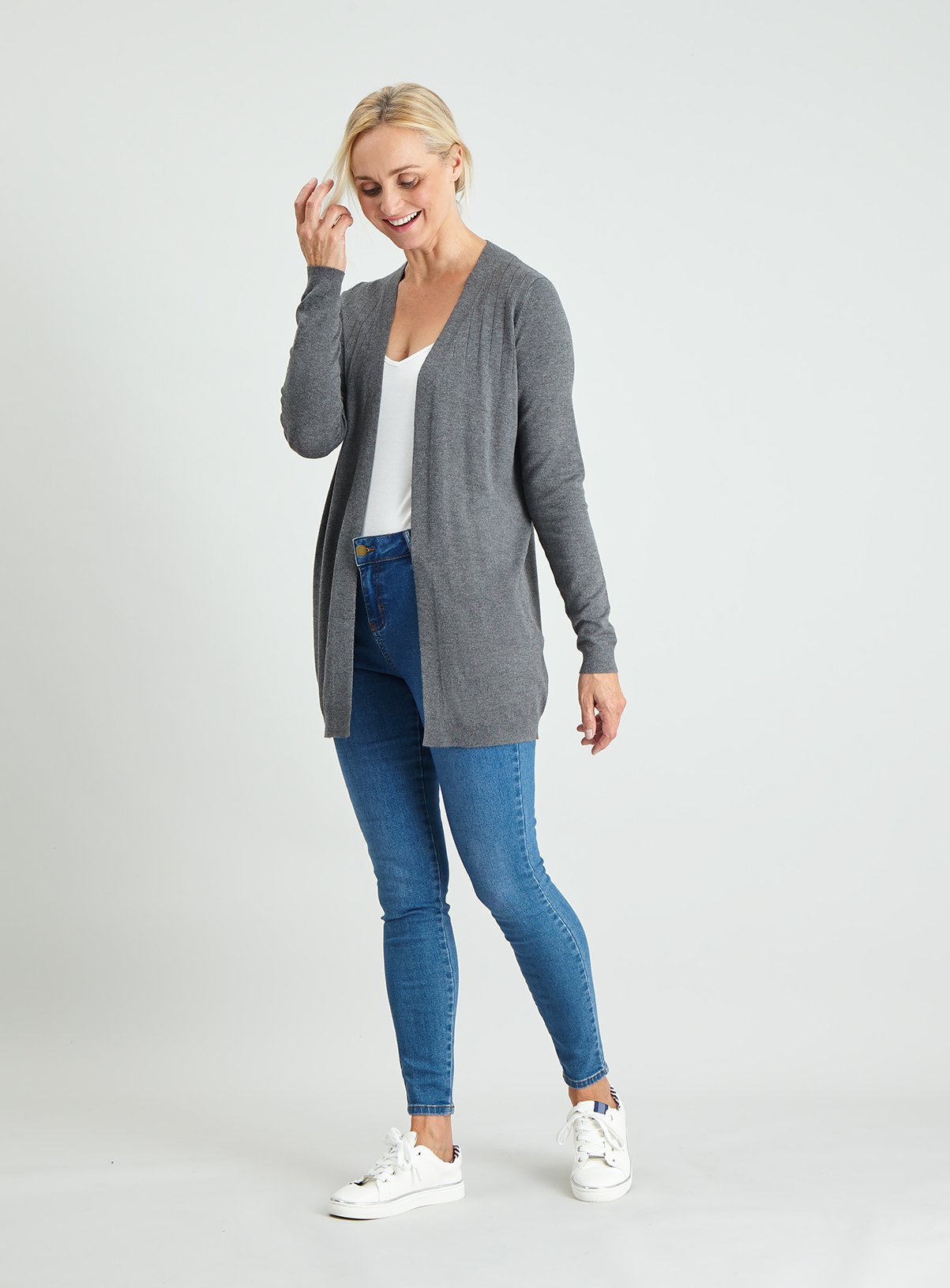 Grey Rib Yoke Cardigan Review