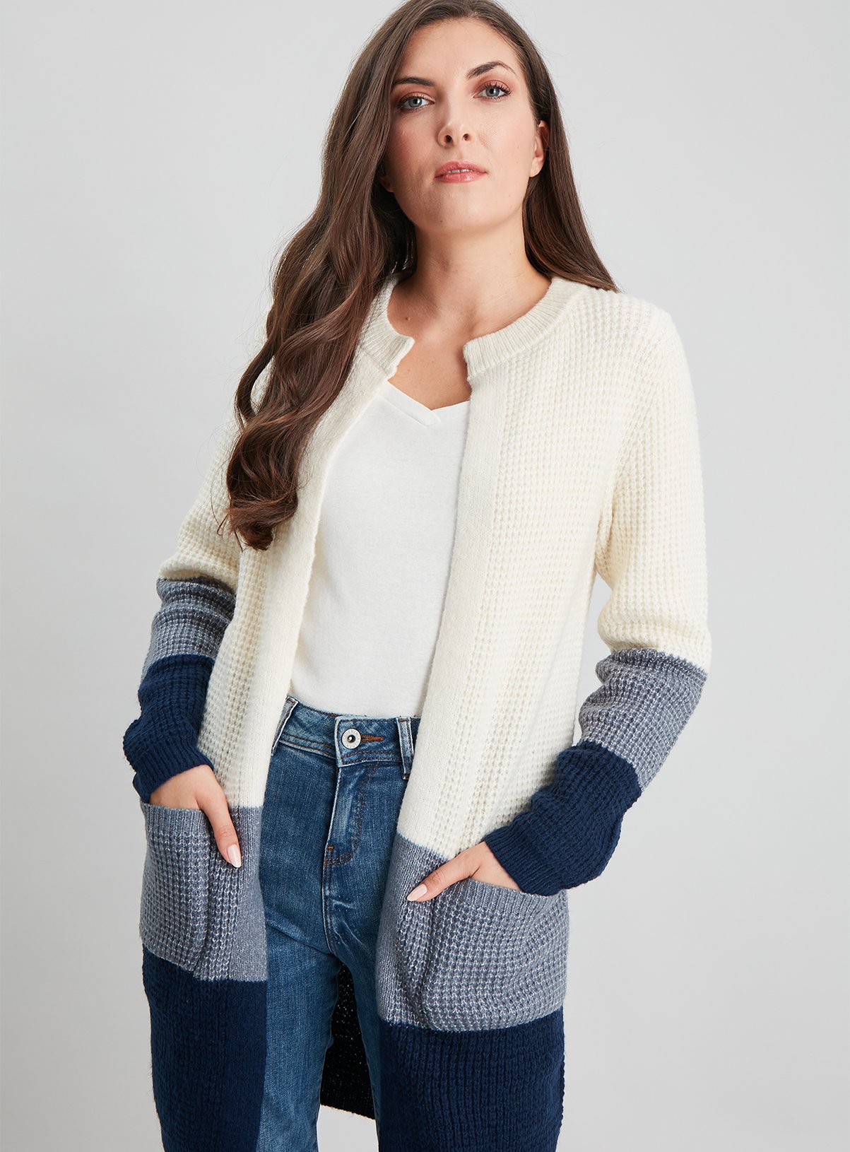 Colour Block Waffle Knit Longline Coatigan Review