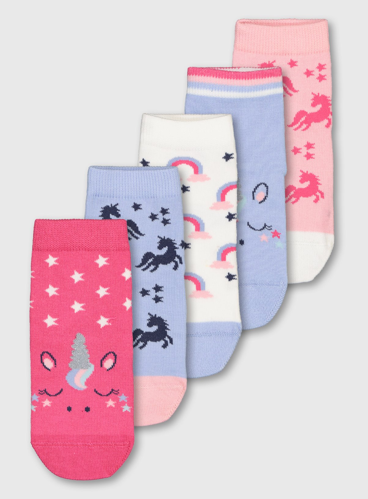 Blue & Pink Unicorn Sparkle Ankle Socks 5 Pack Review