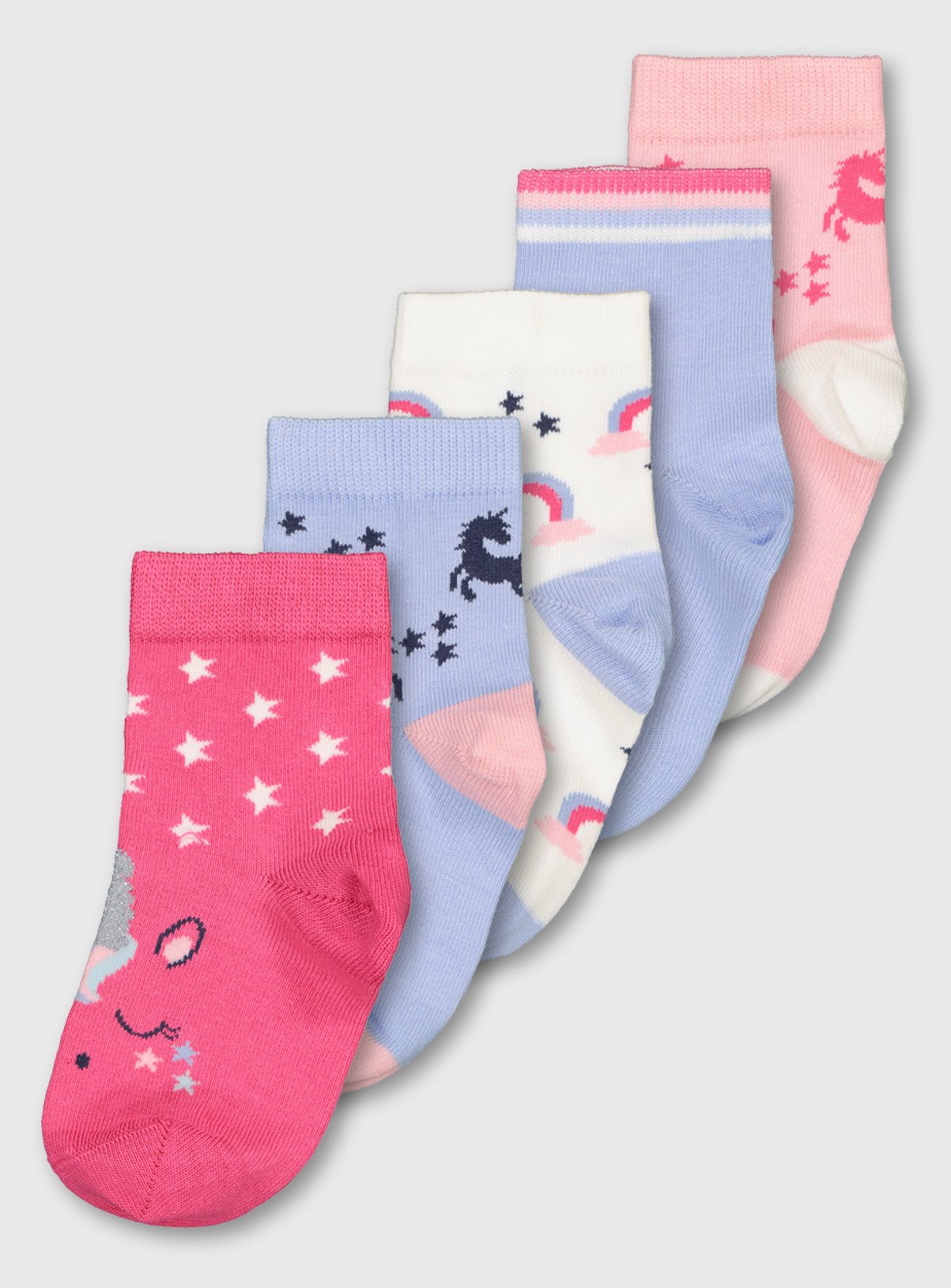 Blue & Pink Unicorn Sparkle Ankle Socks 5 Pack Review