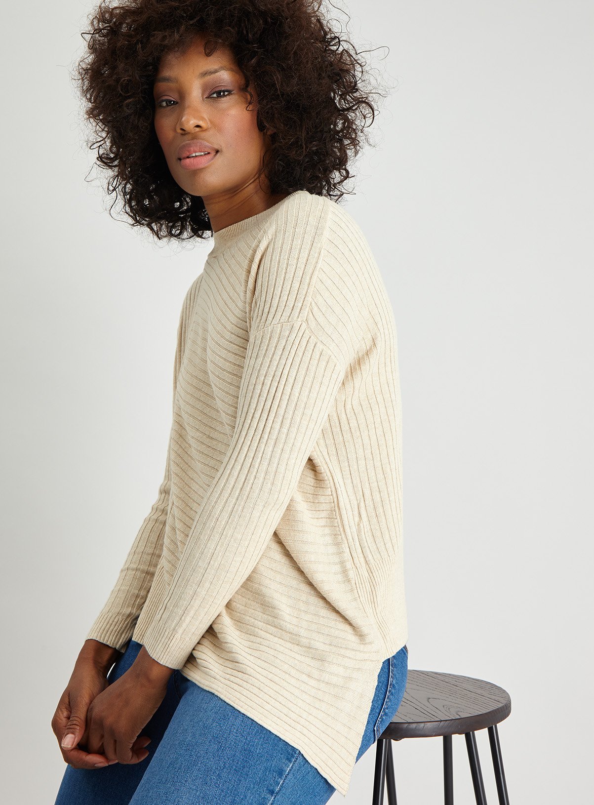 Oatmeal Asymmetric Hem Jumper Review