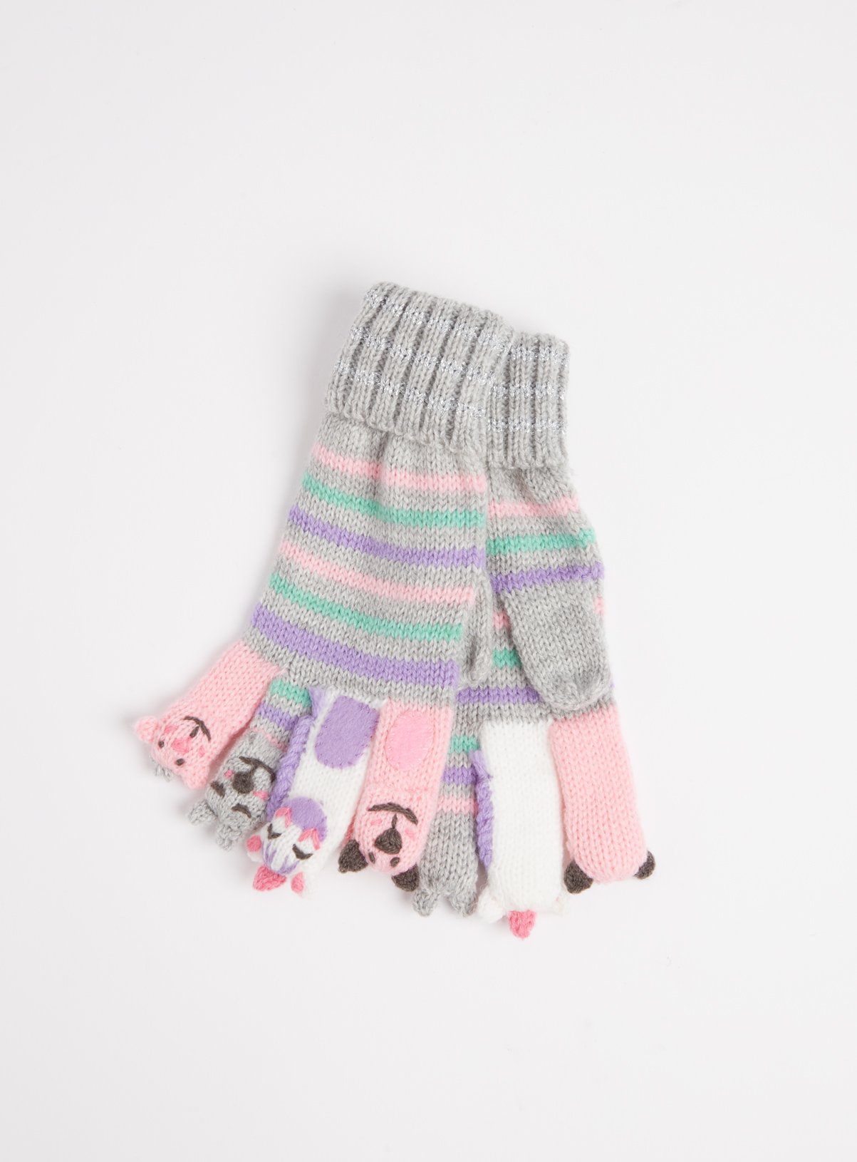 Stripy Knitted Finger Puppet Gloves Review