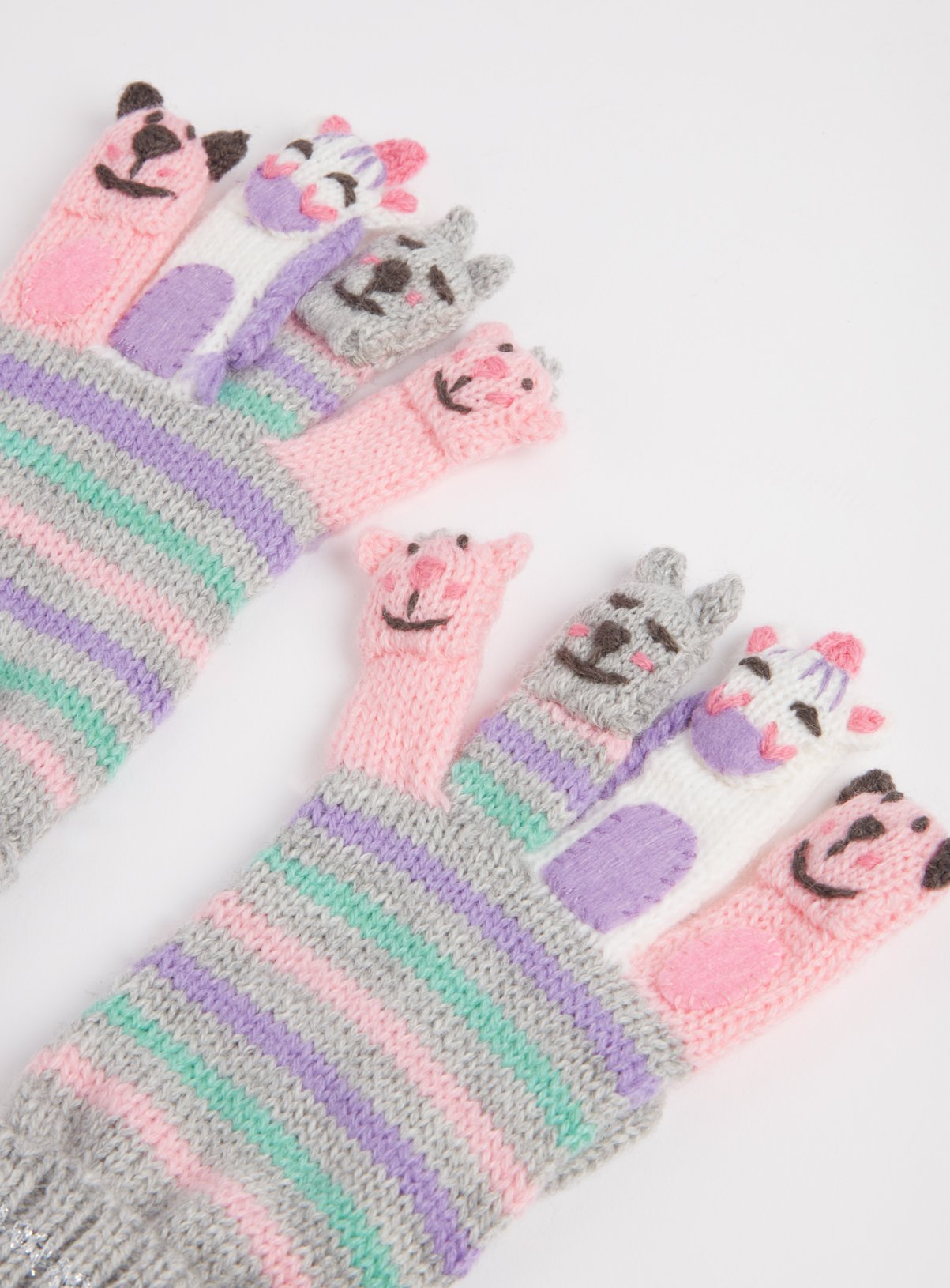 Stripy Knitted Finger Puppet Gloves Review