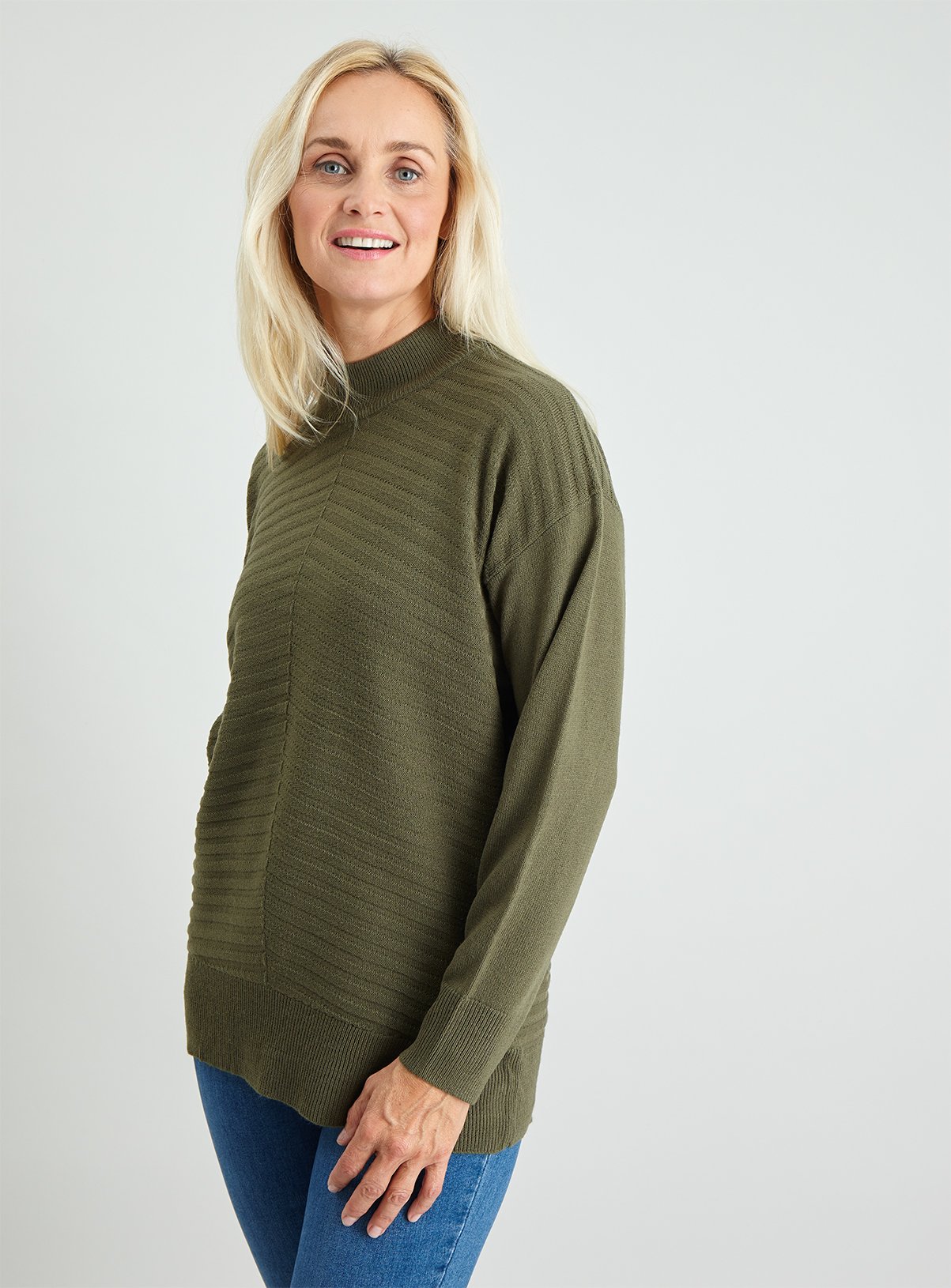 Khaki Soft Touch Longline Rib Jumper Review