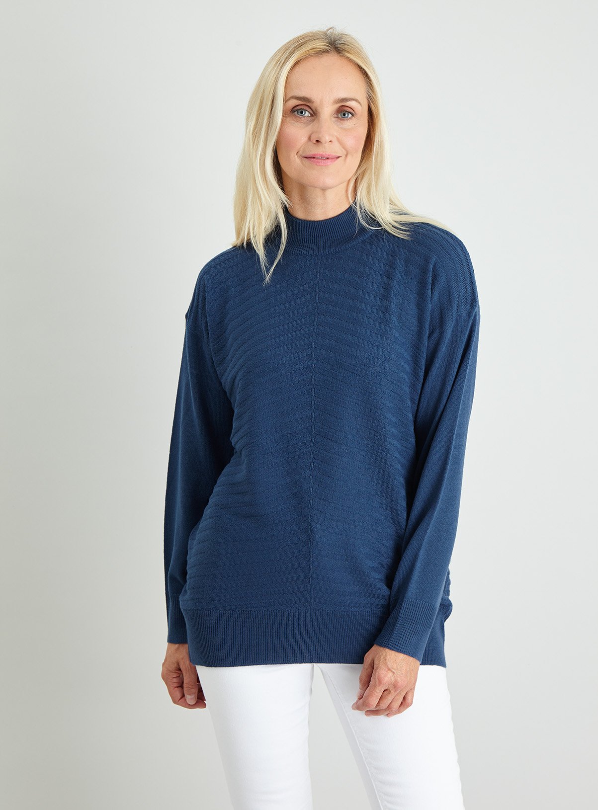 Navy Soft Touch Longline Rib Jumper Review