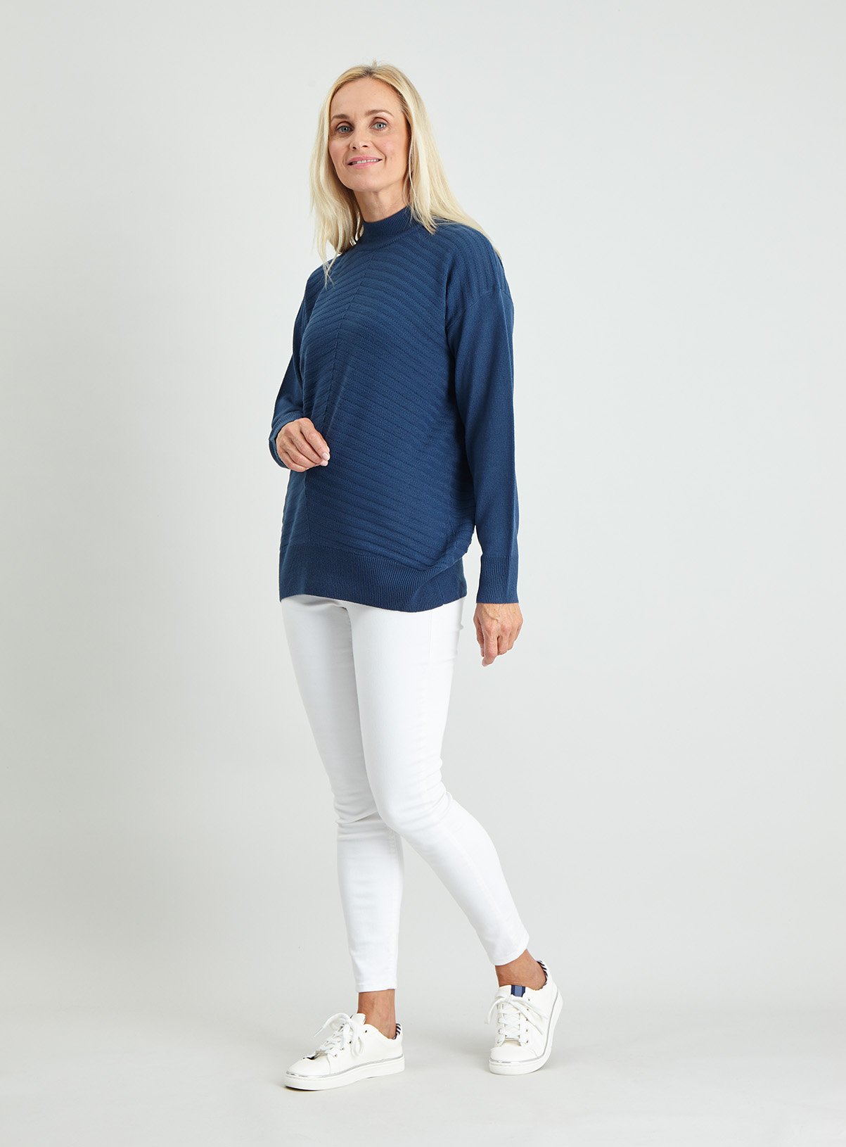 Navy Soft Touch Longline Rib Jumper Review