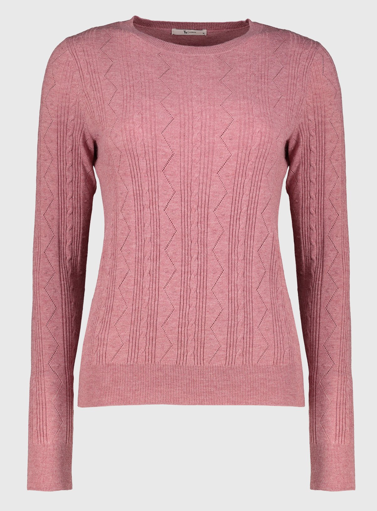 pink cable knit jumper