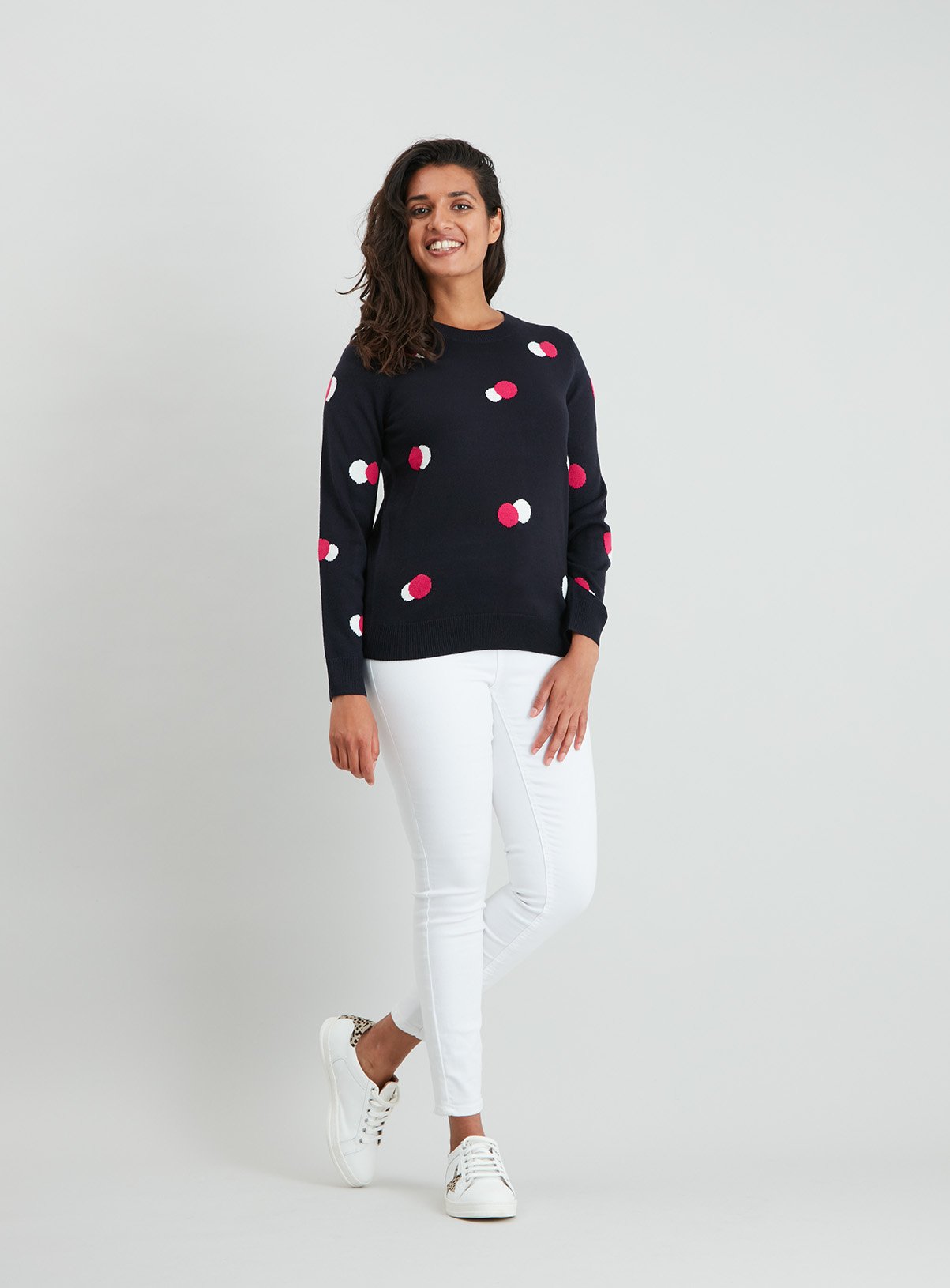 Navy Double Spot Intarsia Jumper Review