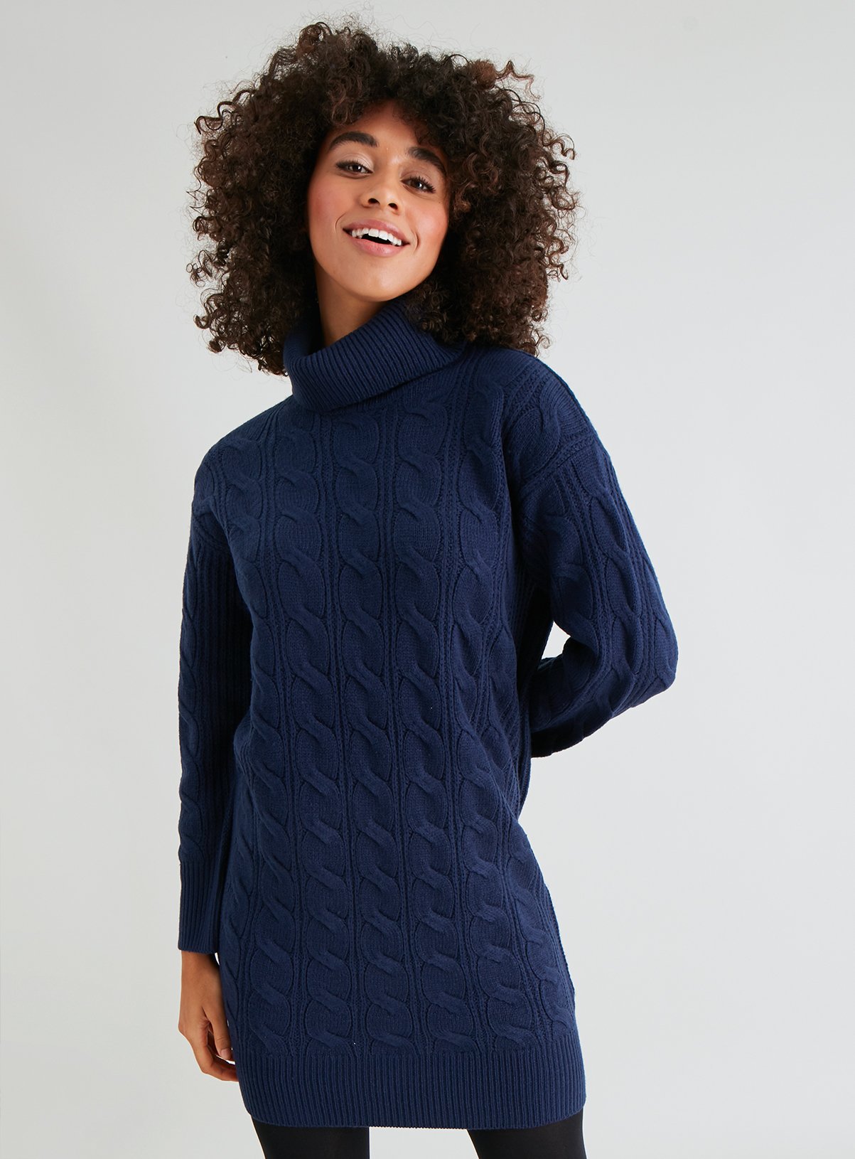 roll neck sweater dress