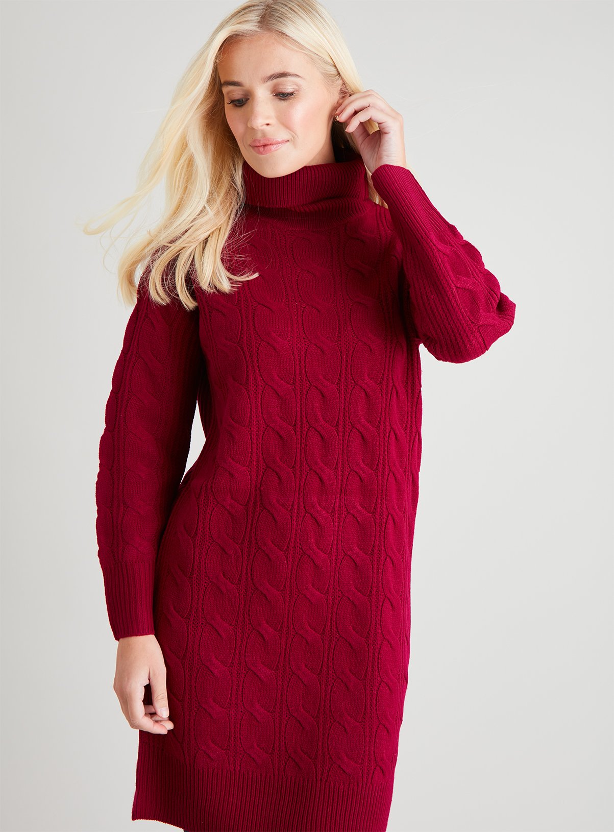 roll neck pink jumper