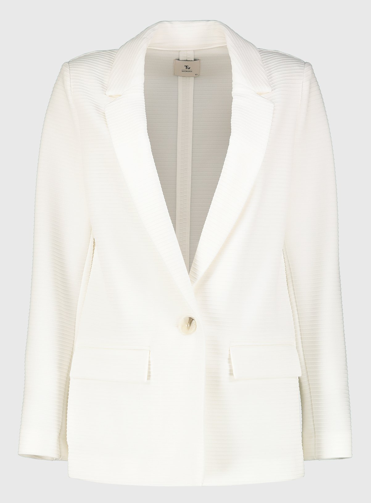 White Ponte Textured Stripe Blazer Review