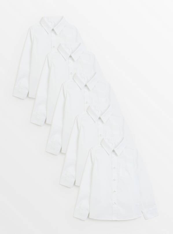 5 Pack White Long Sleeve Shirts 9 years
