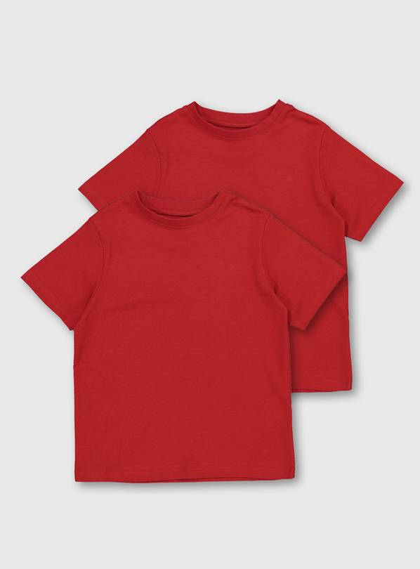 Red Crew Neck T-Shirt 2 Pack - 4 years