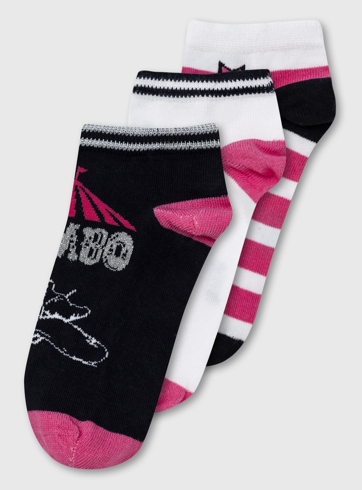 Disney Dumbo Pink & Monochrome Trainer Sock 3 Pack Review