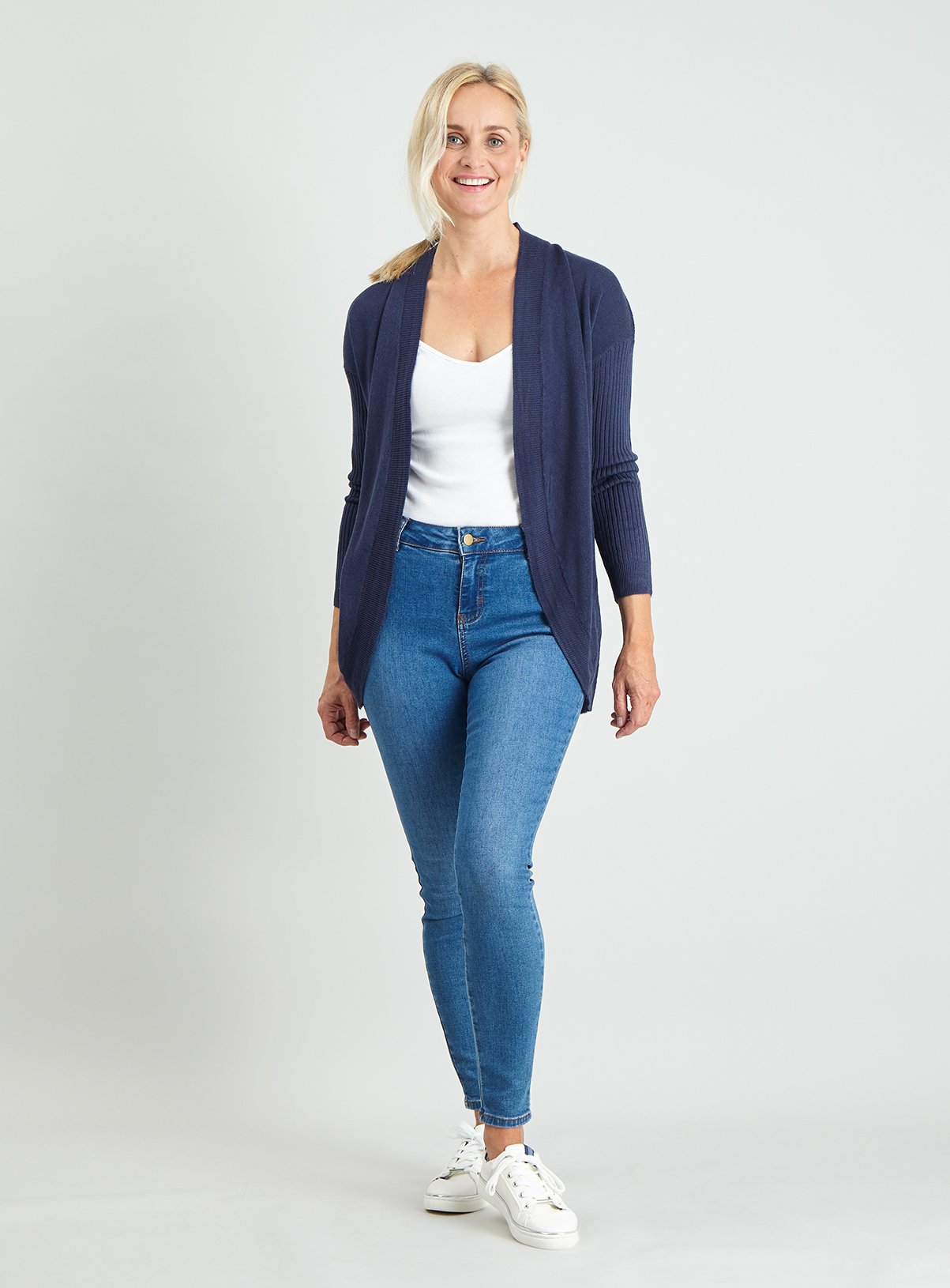 Navy Soft Touch Curved Hem Cardigan Review