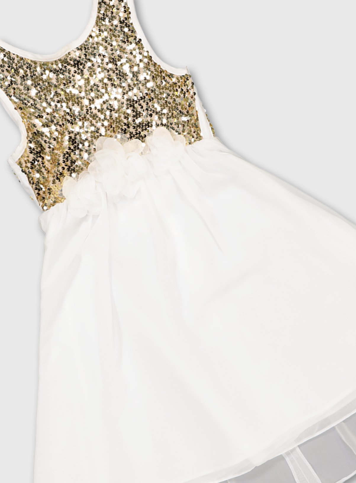 White Sequin Bodice Occasion Dress Review