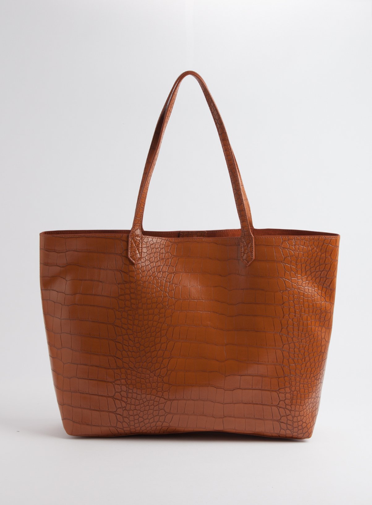 Tan Mock Croc Shopper Tote Bag Review