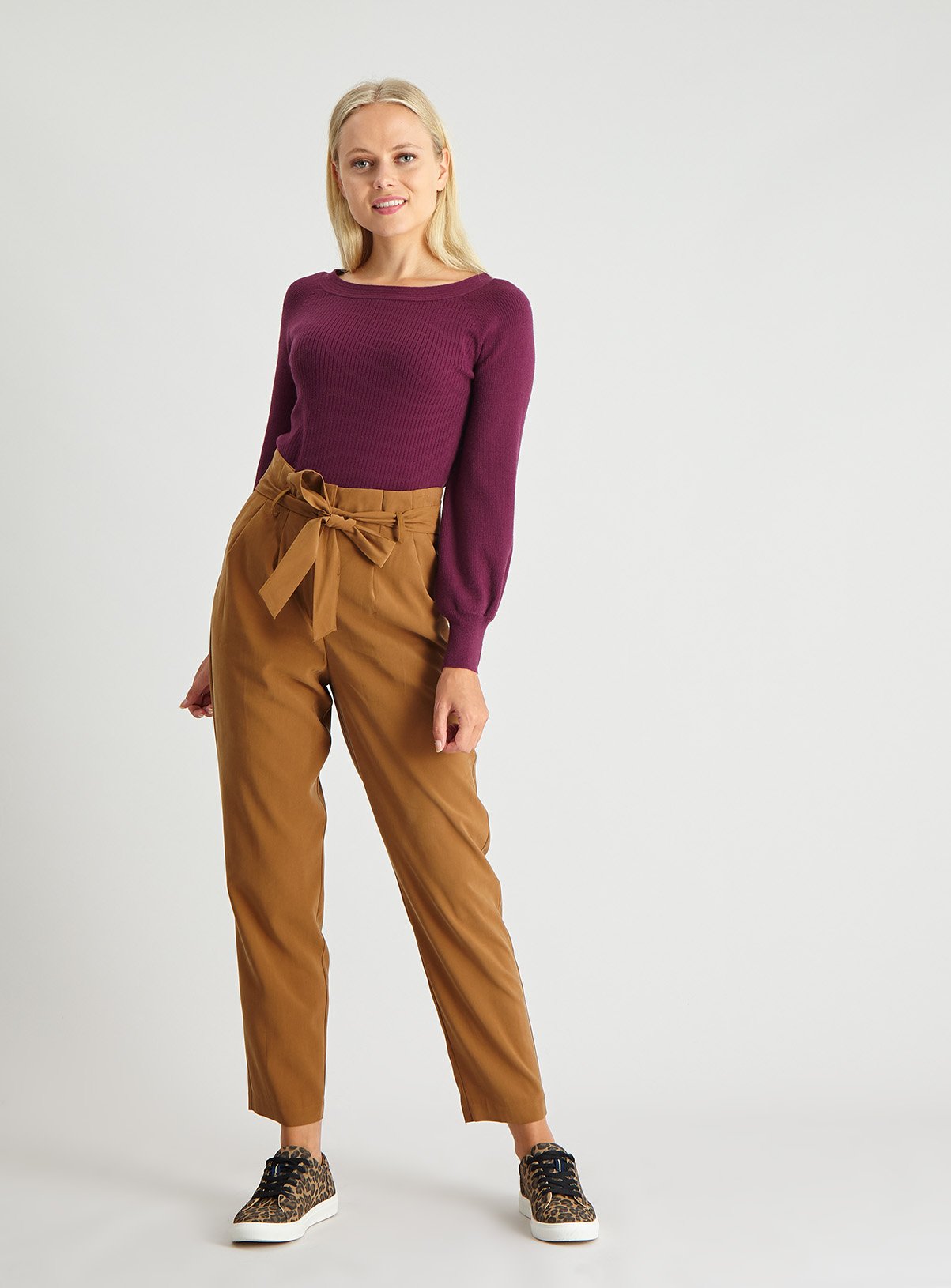 Aubergine Bardot Rib Jumper Review