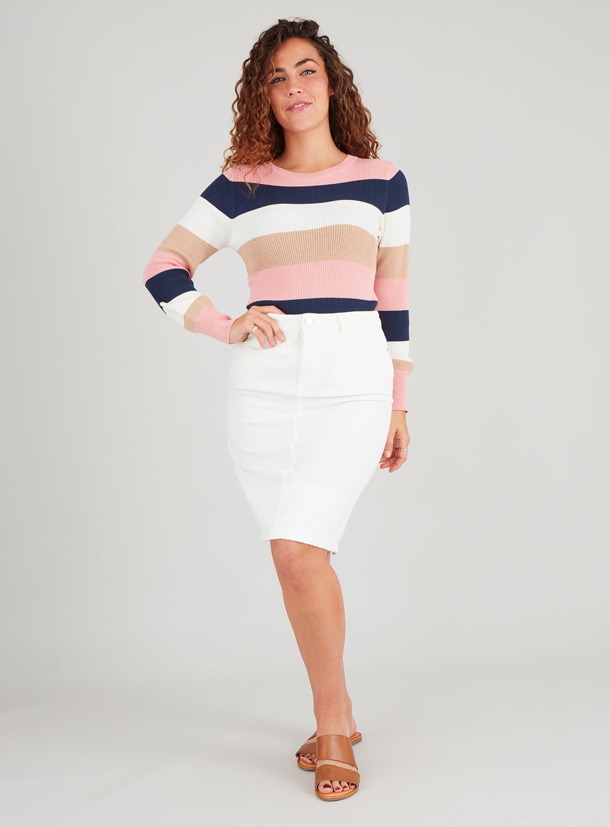 Stripe Fine Rib Knit Jumper Review